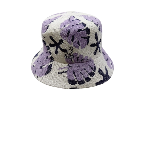 "Kangol" Unisex Sz.L Cream and Purple Patterned Bucket Hat. No signs of wear.... - Picture 7 of 7